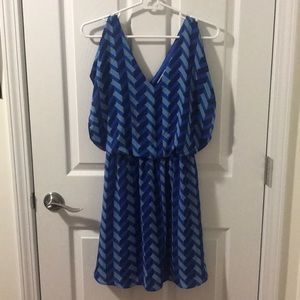 Candie’s Blue/Navy Chevron Dress